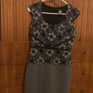 Ann Taylor 0p Pencil Dress with lace top